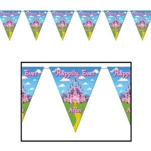 Pack of 12 Happily Ever After Princess Pennant Banner Hanging Party Decorations 12' - All