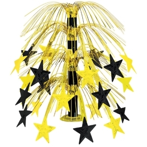 Club Pack of 6 Black and Gold Cascade Star Cut-Out Table Centerpiece Decorations 18 - All