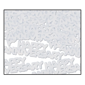 Club Pack of 12 Silver Fanci-Fetti Happy Anniversary Celebration Confetti Bags 0.5 oz. - All
