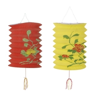 Club Pack of 24 Red and Yellow Floral Chinese New Year Paper Lantern Decorations 9 - All