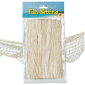 Pack of 12 Under the Sea Tropical Natural White Fish Netting Hanging Party Decor 12' - All