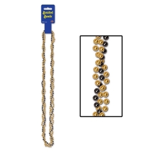 Club Pack of 12 Metallic Gold and Black Braided Party Bead Necklaces 33 - All