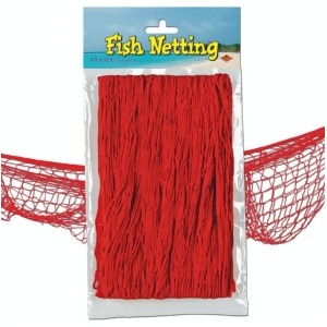 Pack of 12 Under the Sea Tropical Red Fish Netting Hanging Party Decor 12' - All