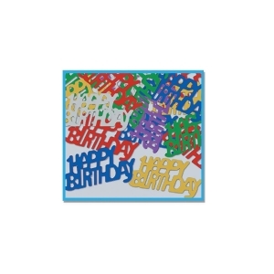 Club Pack of 12 Mulit-Colored Fanci-Fetti Happy Birthday Celebration Confetti Bags .5 oz. - All