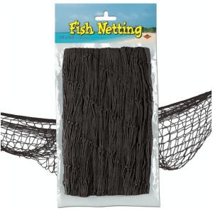 Pack of 12 Under the Sea Tropical Black Fish Netting Hanging Party Decor 12' - All