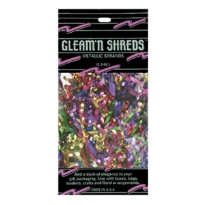Club Pack of 12 Multi-Colored Gleam 'N Shreds Decorative Metallic Strands 1.5 Oz - All