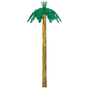 Club Pack of 12 Green and Gold Tropical Palm Tree Hanging Party Decorations 8' - All