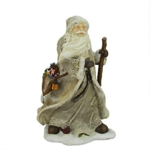 16.5 Country Rustic Forest Santa Claus with Bird and Bag Christmas Table Top Figure - All