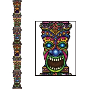 Club Pack of 12 Jointed Tropical Island Theme Tiki Totem Pole Party Decorations 7' - All