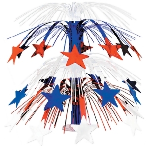 Club Pack of 6 Red White and Blue Cascade Star Cut-Out Table Centerpiece Decorations 18 - All