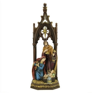 12 Jewel Tones Religious Holy Family with Regal Arch Christmas Nativity Figure - All