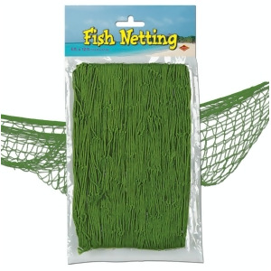 Pack of 12 Under the Sea Tropical Green Fish Netting Hanging Party Decor 12' - All