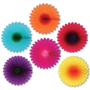 Club Pack of 72 Assorted Hanging Mini Flower Fan Decorations 6 - All