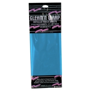 Club Pack of 36 Blue Gleam 'N Wrap Decorative Metallic Sheets 30 - All