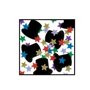 Club Pack of 12 Mutil-Colored Fanci-Fetti Top Hats and Mini Stars New Years Celebration Confetti Bags 1 oz. - All