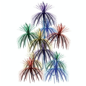Club Pack of 12 Metallic Multi-Colored Firework Chandelier Hanging Party Decorations 24 - All