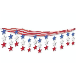 6 Patriotic Red White and Blue 4th of July Hanging Ceiling Party Decorations 12' - All