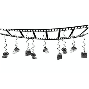 Pack of 6 Hollywood Movie Awards Night Hanging Ceiling Party Decorations 12' - All