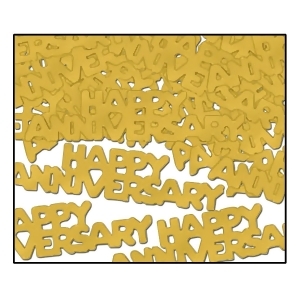 Club Pack of 12 Gold Fanci-Fetti Happy Anniversary Celebration Confetti Bags .5 oz. - All