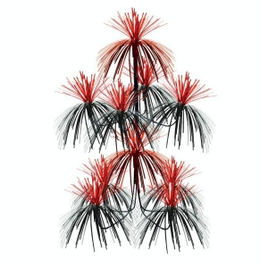 Club Pack of 12 Metallic Black and Red Firework Chandelier Hanging Party Decorations 24 - All