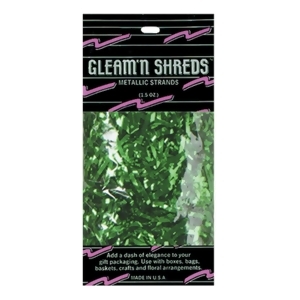 Club Pack of 12 Green Gleam 'N Shreds Decorative Metallic Strands 1.5 Oz - All