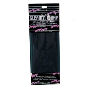 Club Pack of 36 Black Gleam 'N Wrap Decorative Metallic Sheets 30 - All