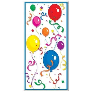 Club Pack of 12 Multi-Colored Birthday Themed Balloon and Confetti Door Cover Party Decorations 5' - All
