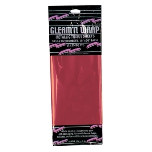 Club Pack of 36 Red Gleam 'N Wrap Decorative Metallic Sheets 30 - All