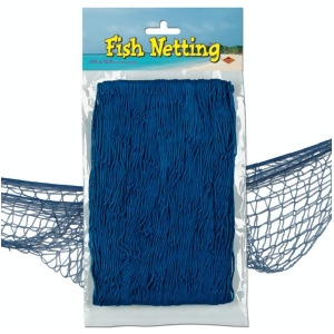 Pack of 12 Under the Sea Tropical Blue Fish Netting Hanging Party Decor 12' - All