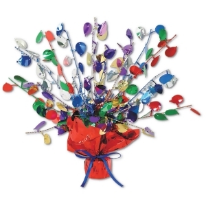 Club Pack of 12 Multi-Colored Balloon Gleam 'N Burst Cascading Decorative Centerpieces 15'' - All
