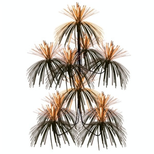 Club Pack of 12 Metallic Orange and Black Firework Chandelier Hanging Party Decorations 24 - All