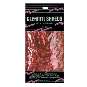Club Pack of 12 Red Gleam 'N Shreds Decorative Metallic Strands 1.5 Oz - All
