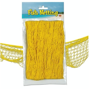 Pack of 12 Under the Sea Tropical Yellow Fish Netting Hanging Party Decor 12' - All