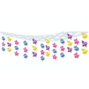 6 Colorful Butterfly and Flower Springtime Hanging Ceiling Party Decorations 12' - All