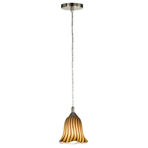 48 Valley Glen Sunny Light Amber Brown Striped Hand Crafted Glass Hanging Pendant Ceiling Light Fixture - All