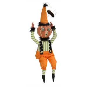 28 Gathered Traditions Frightened Ike the Pumpkin Guy Decorative Halloween Figure - All