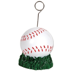 Pack of 6 Green White and Red Baseball Photo or Balloon Holder Party Decorations 6 oz. - All