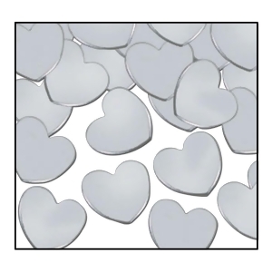Club Pack of 12 Silver Fanci-Fetti Heart Celebration Confetti Bags 1 oz. - All