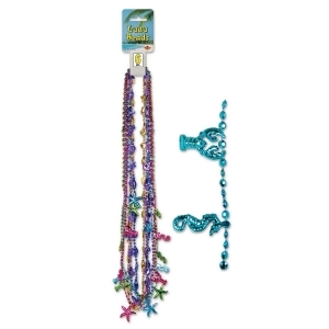 Club Pack of 72 Multi-Colored Luau Beaded Necklace Party Favors 32'' - All