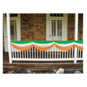 Pack of 6 Green White and Orange Irish Fabric Bunting Hanging Decorations 70 - All