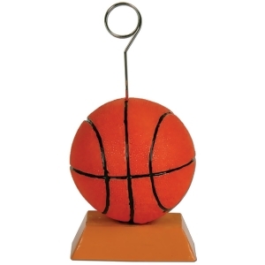 Pack of 6 Orange and Black Basketball Photo or Balloon Holder Party Decorations 6 oz. - All