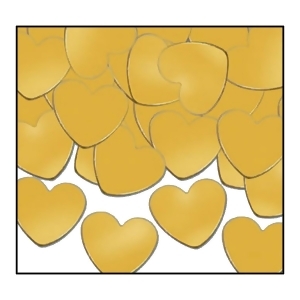Club Pack of 12 Gold Fanci-Fetti Heart Celebration Confetti Bags 1 oz. - All