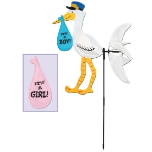 Pack of 6 Gender Reveal Stork Wind-Wheel Baby Shower Yard Sign Party Decorations 4' - All