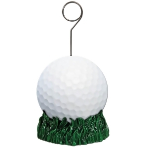 Pack of 6 Green and White Golf Ball Photo or Balloon Holder Party Decorations 6 oz. - All