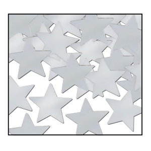 Club Pack of 12 Silver Fanci-Fetti Star Celebration Confetti Bags 1 oz. - All