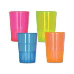Club Pack of 96 Assorted Neon-Colored Shot Drinking Glasses 1.5 Oz. - All