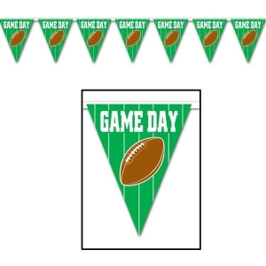 Pack of 12 Indoor/Outdoor Game Day Football Pennant Banner 12' - All