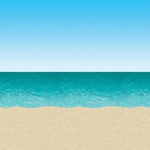 Pack of 6 Insta Theme Crystal Clear Ocean and Sandy Beach Decorative Backdrop 4' x 30' - All