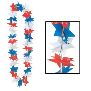 Pack of 12 Red White and Blue 4th of July Patriotic Star Party Lei Necklaces 36 - All
