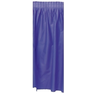 Pack of 6 Purple Pleated Disposable Plastic Picnic Party Table Skirts 14' - All